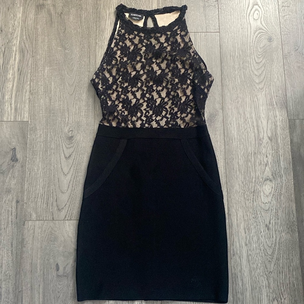 Bebe bodycon cocktail dress.